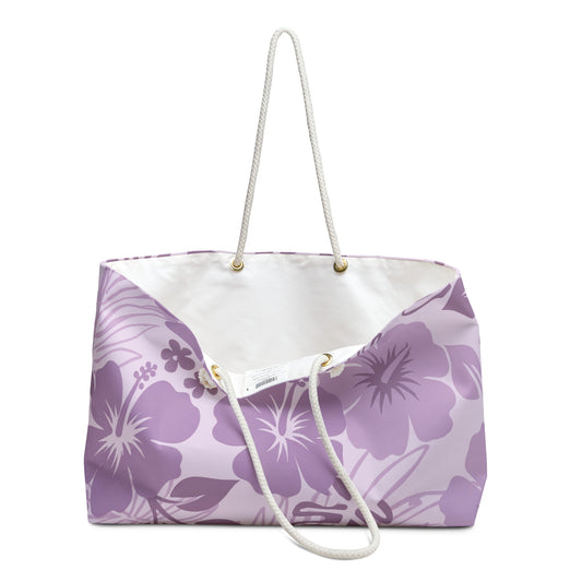 Lavender Hibiscus Weekender Bag – Tropical Floral Travel Tote