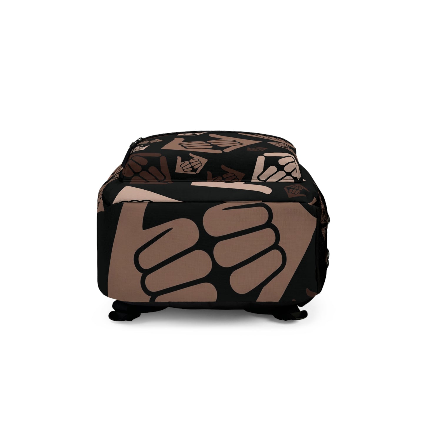 Aloha Shaka - Dobule Shaka Pattern Backpack — Neutral Hand Gesture Graphic School Bag