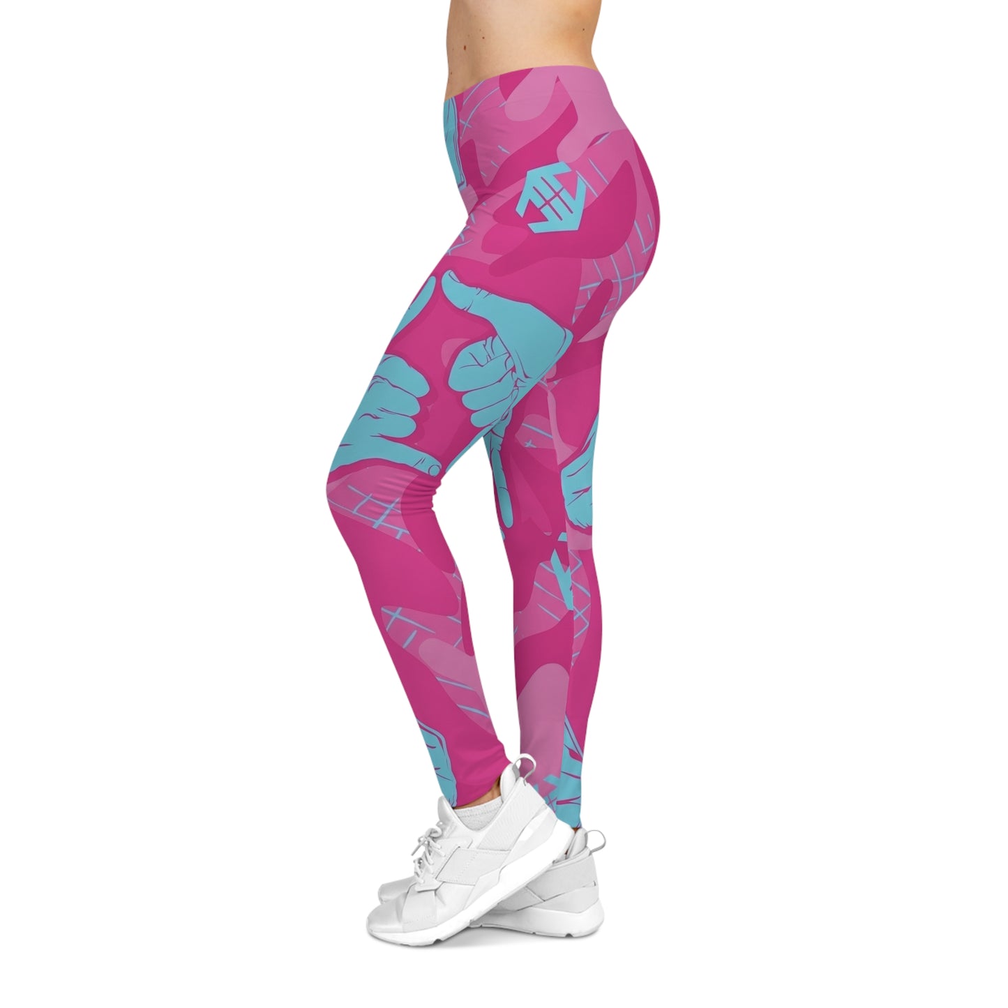 Double Shaka Leggings - Bold All-Over Print Activewear