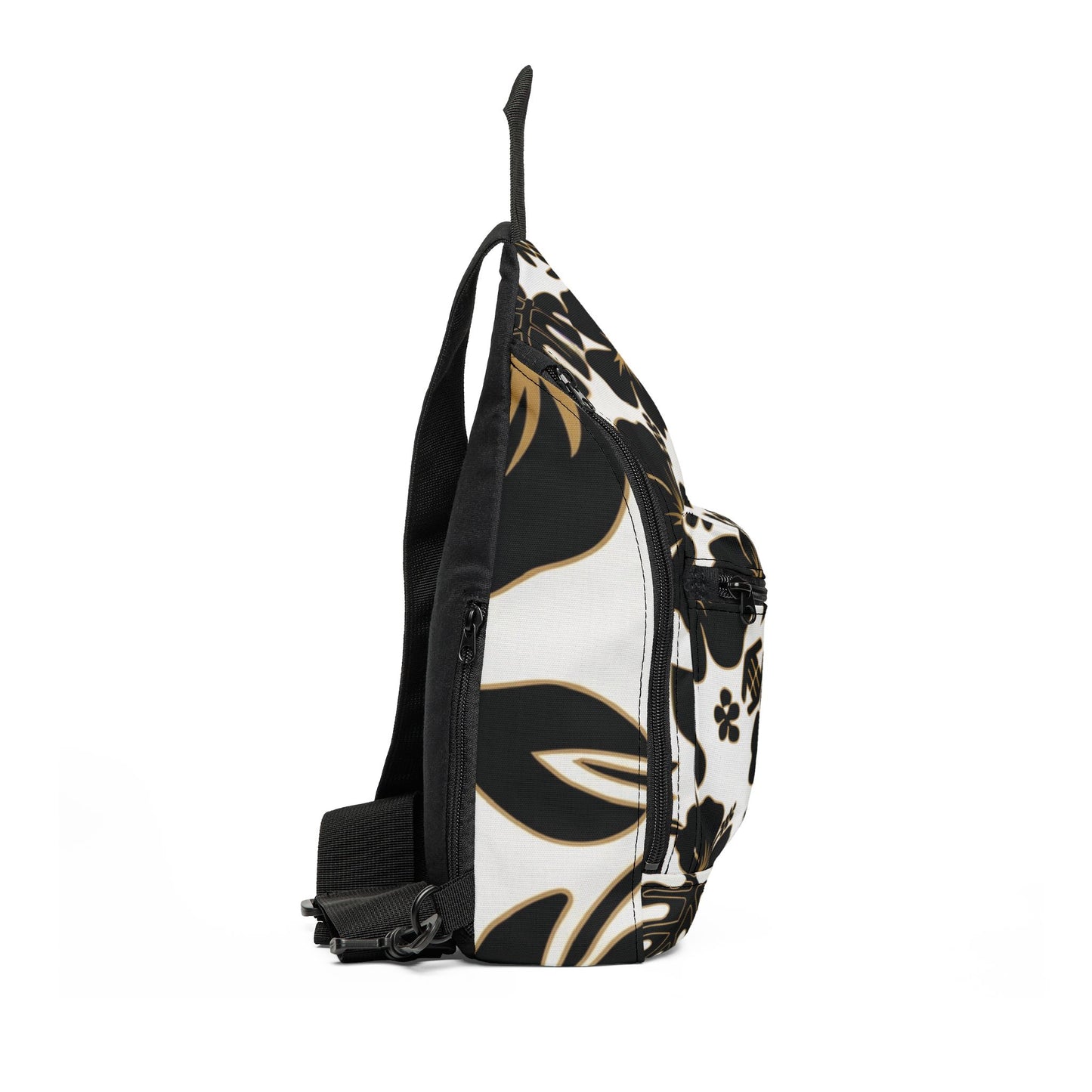 Golden Island Classic - Hawaiian Hibiscus Sling Bag — Tropical Floral Crossbody for Beach & Travel