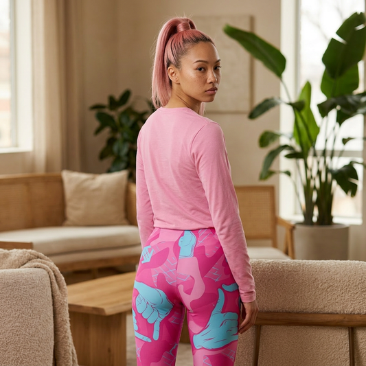 Double Shaka Leggings - Bold All-Over Print Activewear