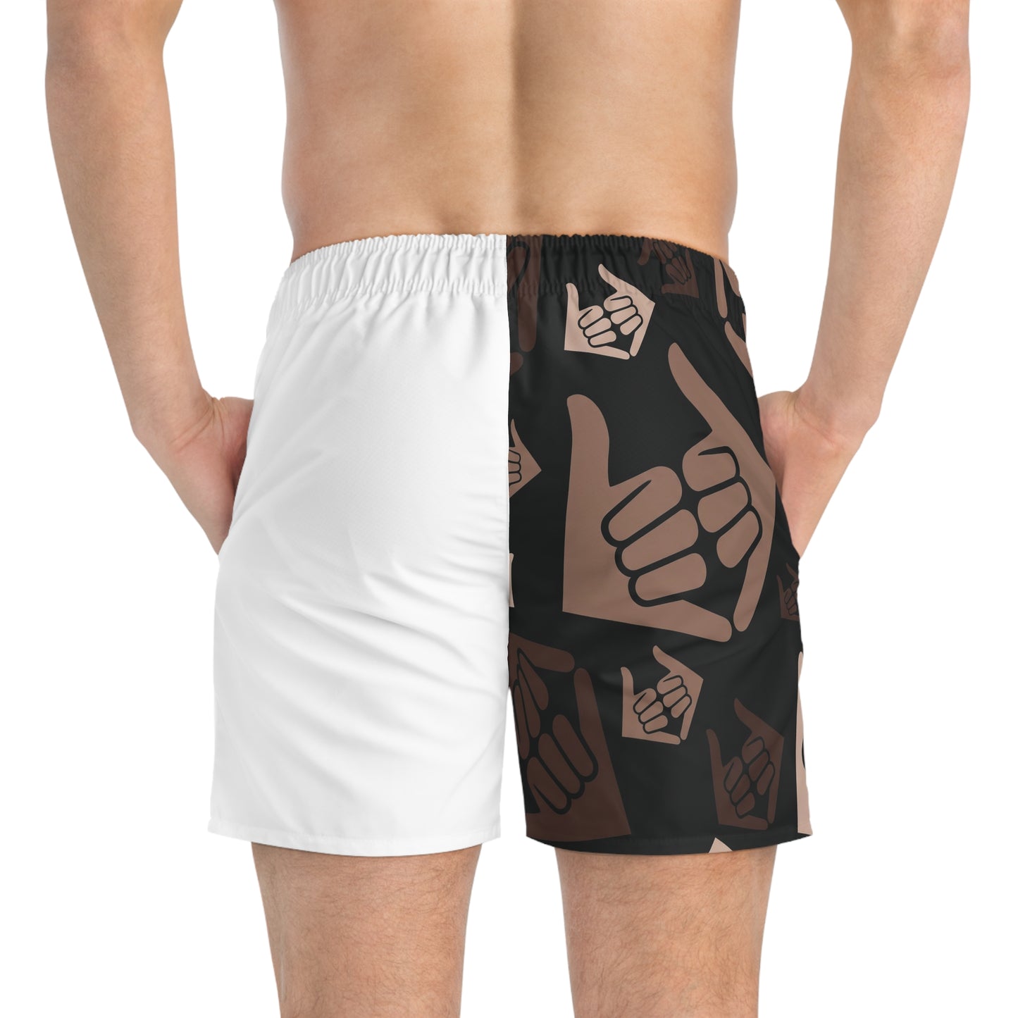 Aloha Shaka - Swim Trunks - Two-Tone Shaka Pattern Swim Shorts