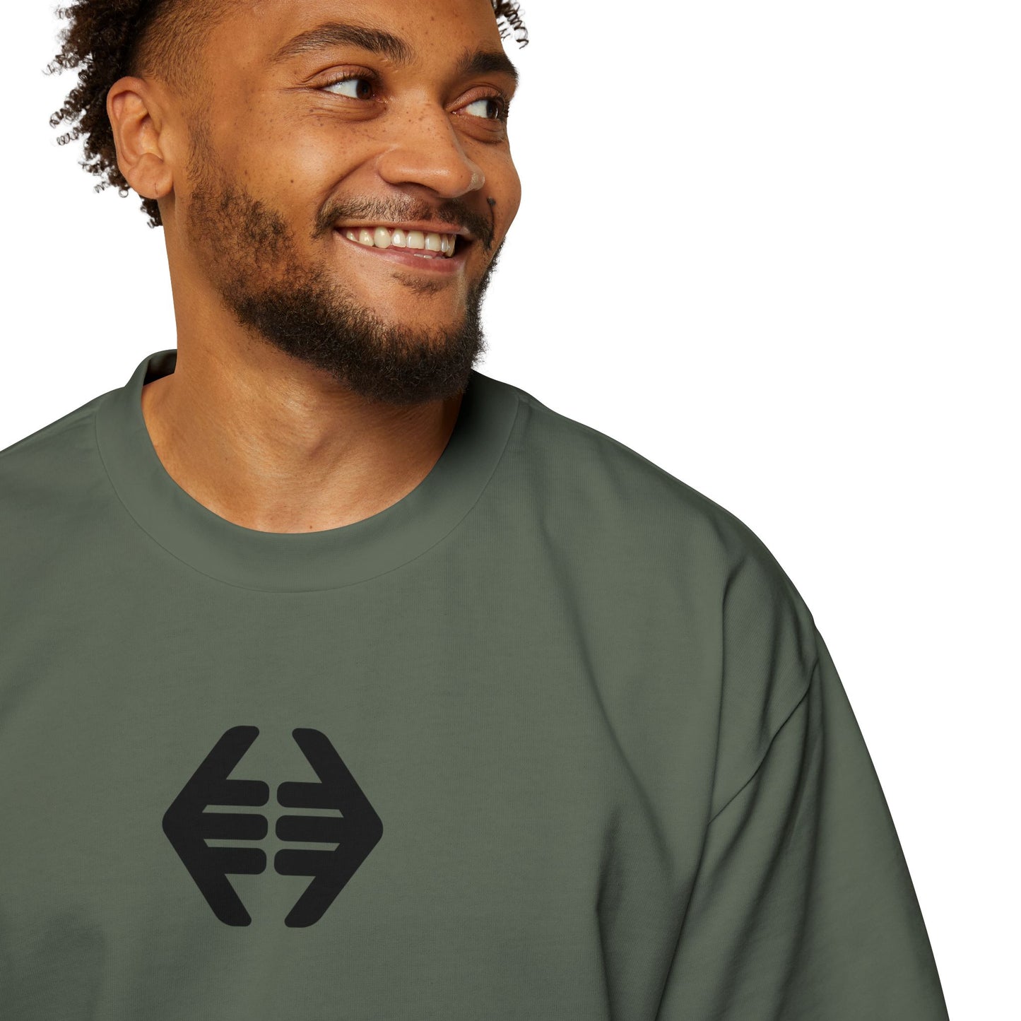 Lokal Vibes - Double Shaka Oversized Tee — Minimalist Black Hand Emblem Graphic T-Shirt