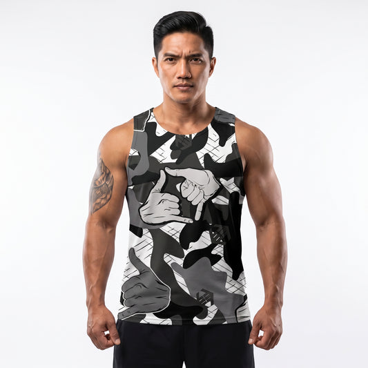 Double Shaka Camo - Men's Tank Top (All-Over Print)