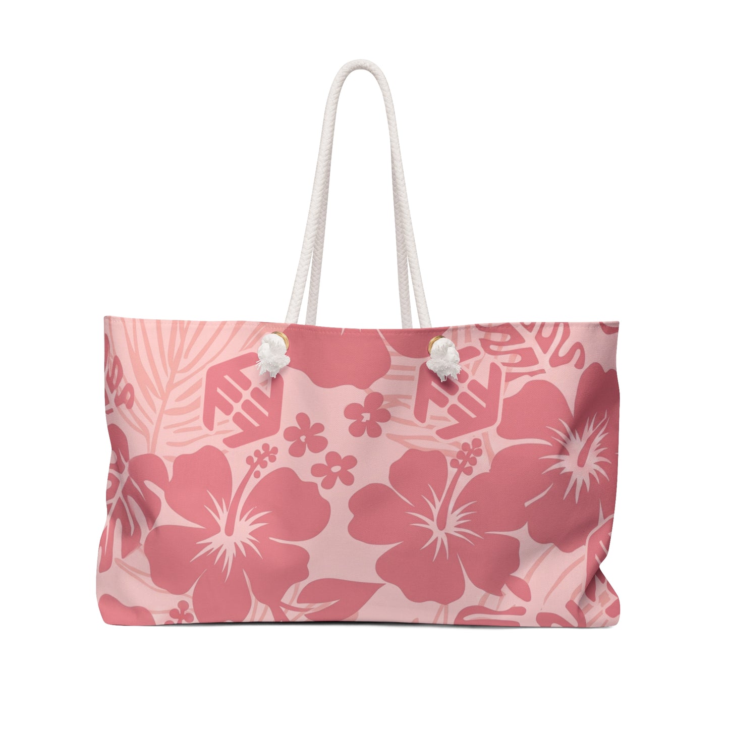 Aloha Flora - Pink Hibiscus Beach Weekender Bag — Floral Tropical Travel Tote