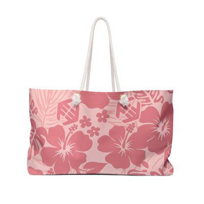 Aloha Flora - Pink Hibiscus Beach Weekender Bag — Floral Tropical Travel Tote