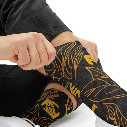 Iwa Canopy - Black & Gold Sublimation Crew Socks