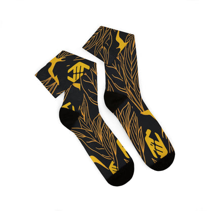 Iwa Canopy - Black & Gold Sublimation Crew Socks