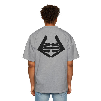 Lokal Vibes - Double Shaka Oversized Tee — Minimalist Black Hand Emblem Graphic T-Shirt