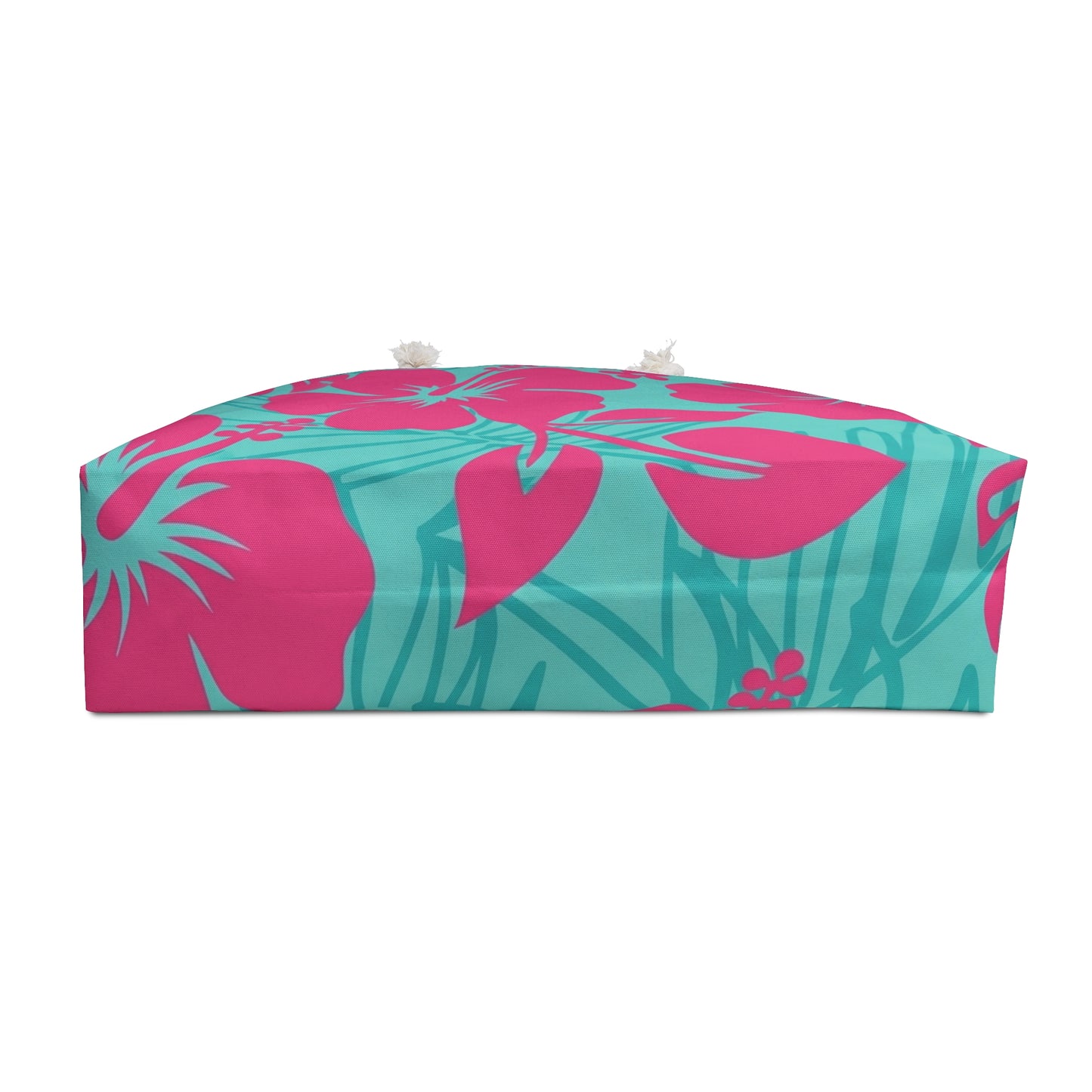 Tropical Pulse - Hibiscus Weekender Bag – Teal & Hot Pink Beach Tote