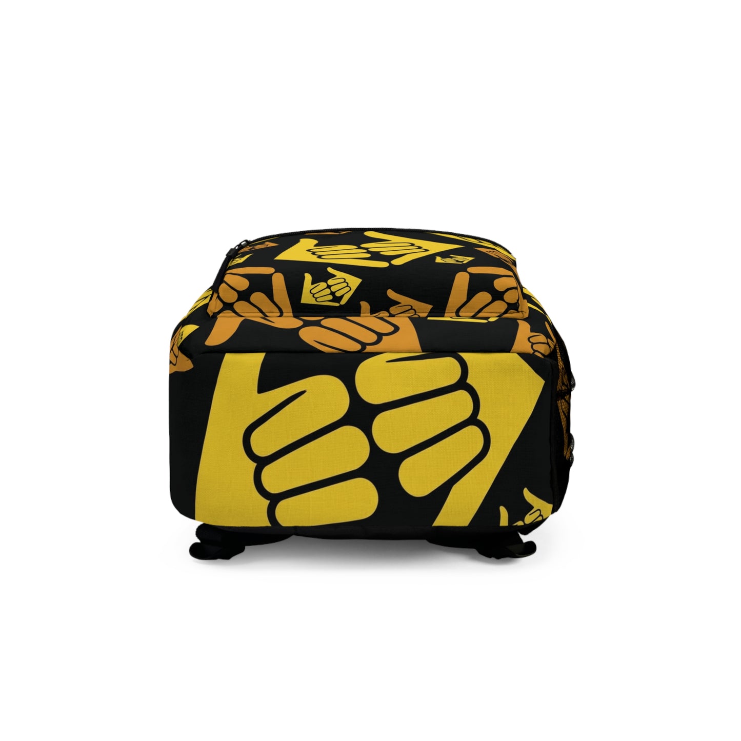 Aloha Shaka - Shaka Hand Pattern Backpack — Yellow Surf Vibe School Bag