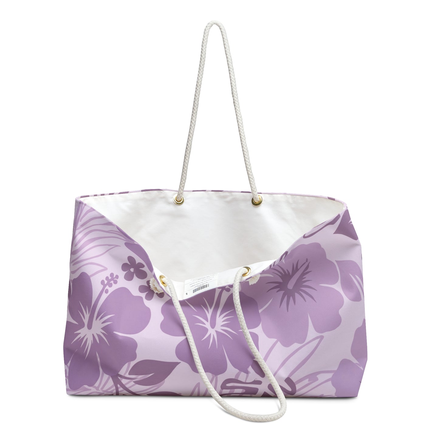 Lavender Hibiscus Weekender Bag – Tropical Floral Travel Tote