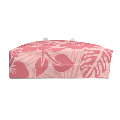 Aloha Flora - Pink Hibiscus Beach Weekender Bag — Floral Tropical Travel Tote
