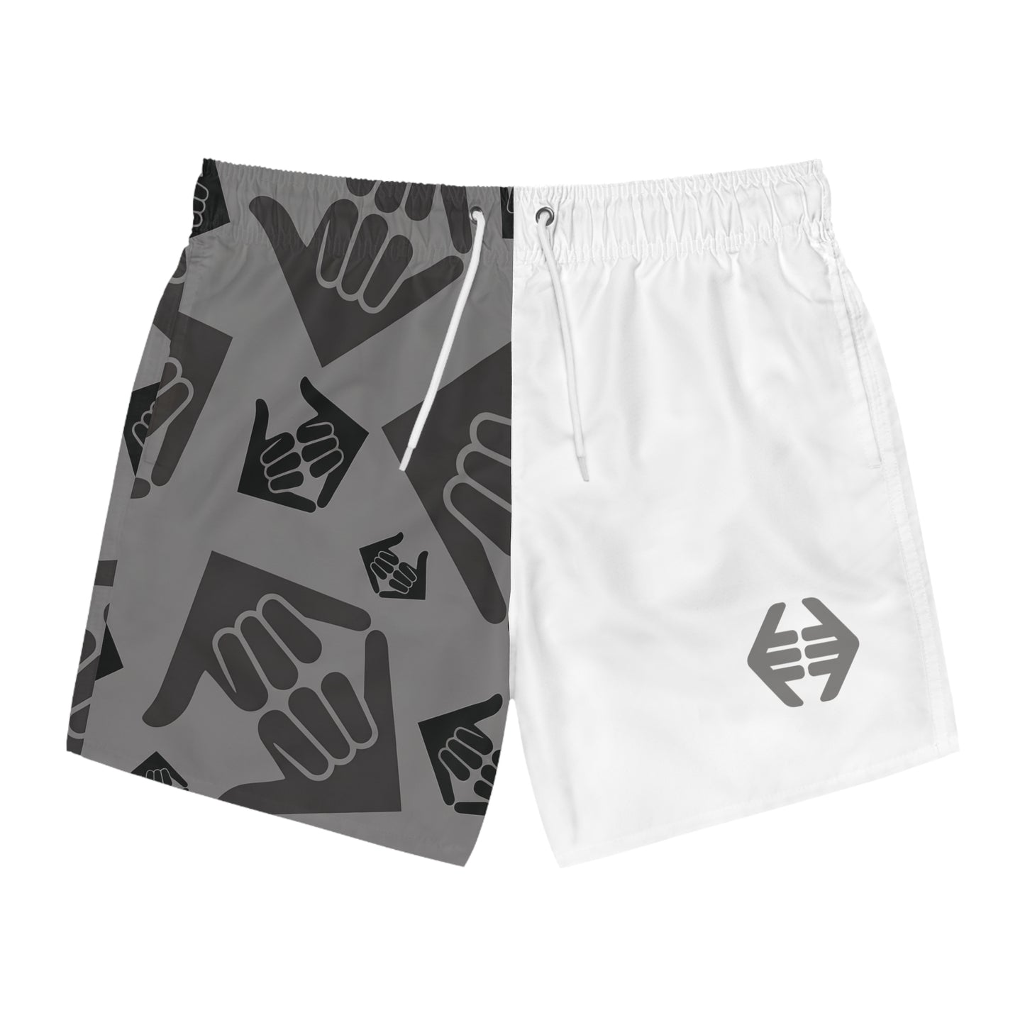 Aloha Shaka - Swim Trunks - Two-Tone Shaka Pattern Beach Shorts