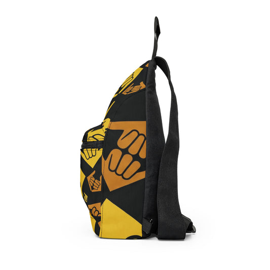 Aloha Shaka - Double Shaka Pattern Sling Bag — Yellow Surf Hand Sign Crossbody Pack