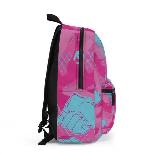 Double Shaka - Pink Aloha Hand Sign Backpack — Tropical Surf Palm Print School Bag