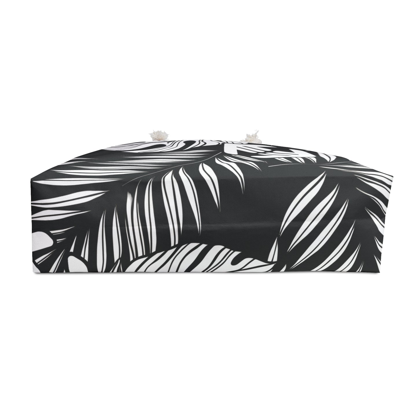 Midnight Monstera - Leaf Tropical Leaf Weekender Bag — Black & White Travel Tote