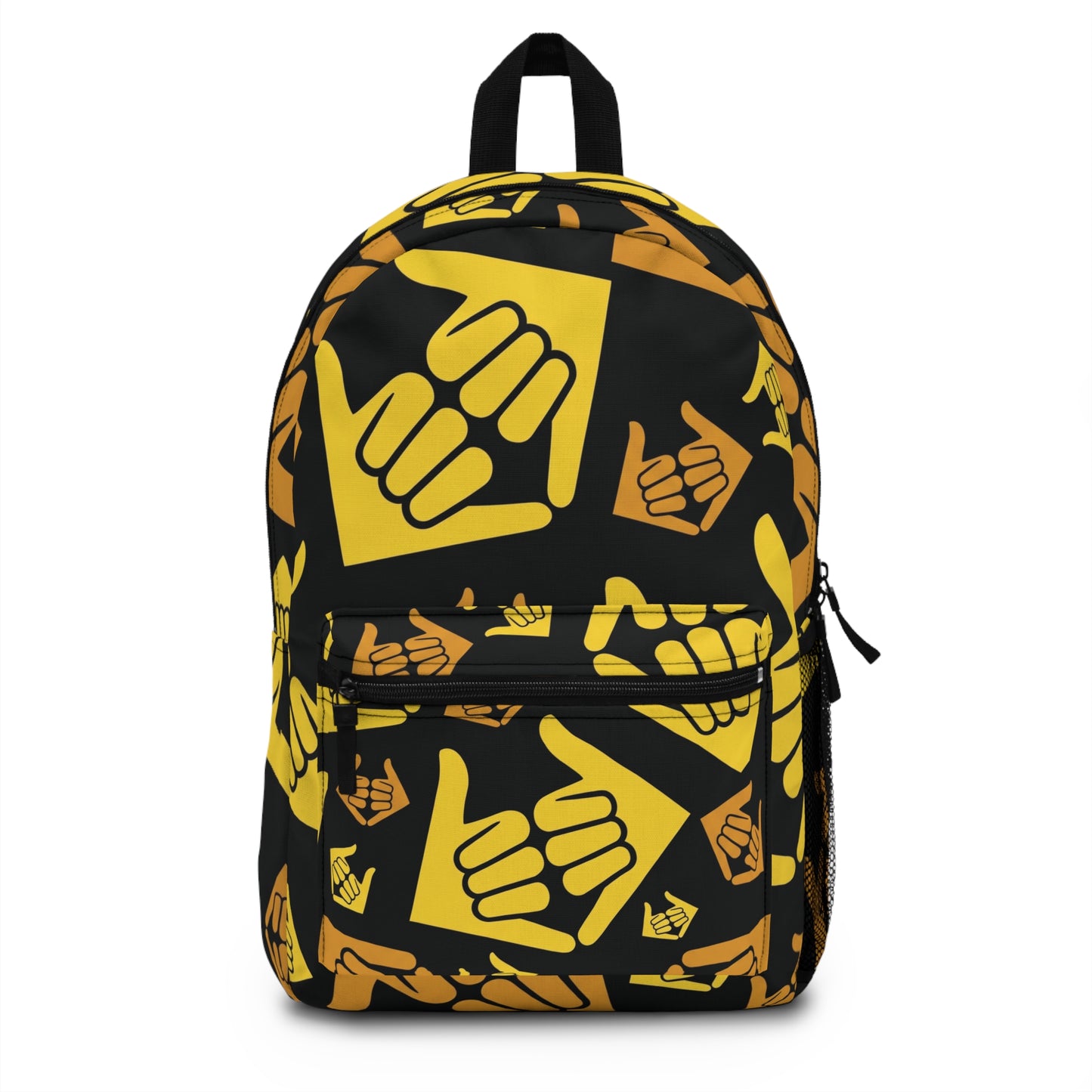 Aloha Shaka - Shaka Hand Pattern Backpack — Yellow Surf Vibe School Bag