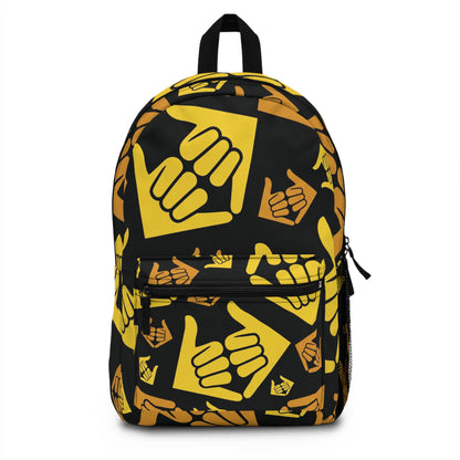 Aloha Shaka - Shaka Hand Pattern Backpack — Yellow Surf Vibe School Bag