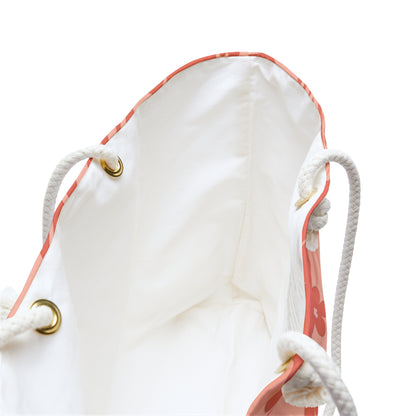 Peach Paradise - Coral Hibiscus Weekender Bag — Tropical Floral Travel Tote