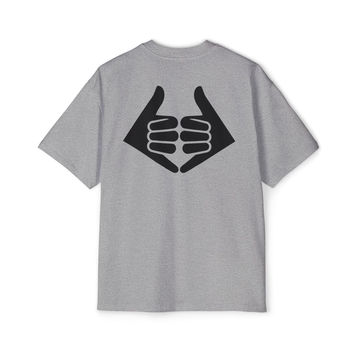 Lokal Vibes - Double Shaka Oversized Tee — Minimalist Black Hand Emblem Graphic T-Shirt