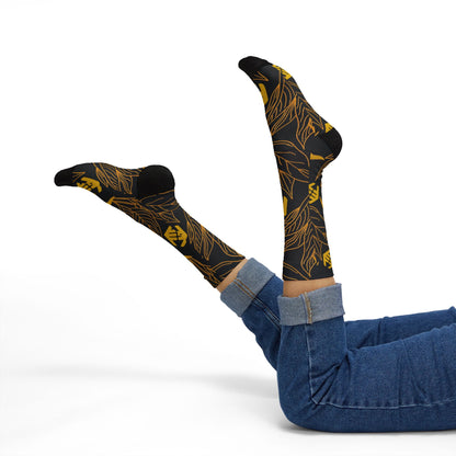 Iwa Canopy - Black & Gold Sublimation Crew Socks