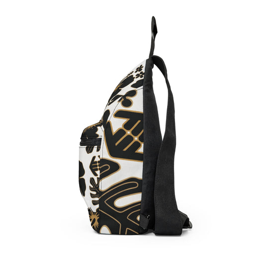 Golden Island Classic - Hawaiian Hibiscus Sling Bag — Tropical Floral Crossbody for Beach & Travel