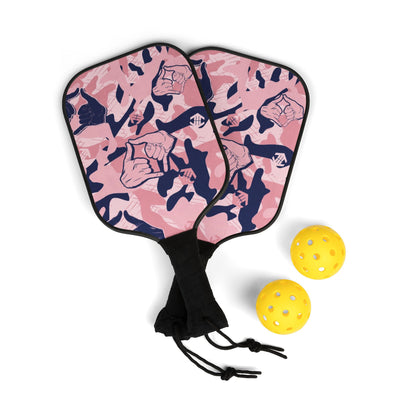Double Shaka Camo - Pickleball Paddle Set — Camouflage Design Kit (2 Paddles + Balls)
