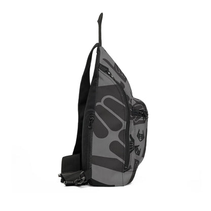Aloha Shaka - Double Shaka Pattern Sling Bag - Gray Surf Hand Sign Crossbody Pack