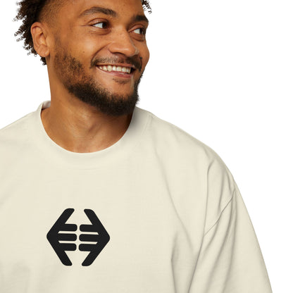Lokal Vibes - Double Shaka Oversized Tee — Minimalist Black Hand Emblem Graphic T-Shirt