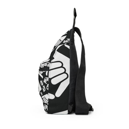 Aloha Shaka - Sling Bag — Black & White Shaka Pattern Crossbody Pack