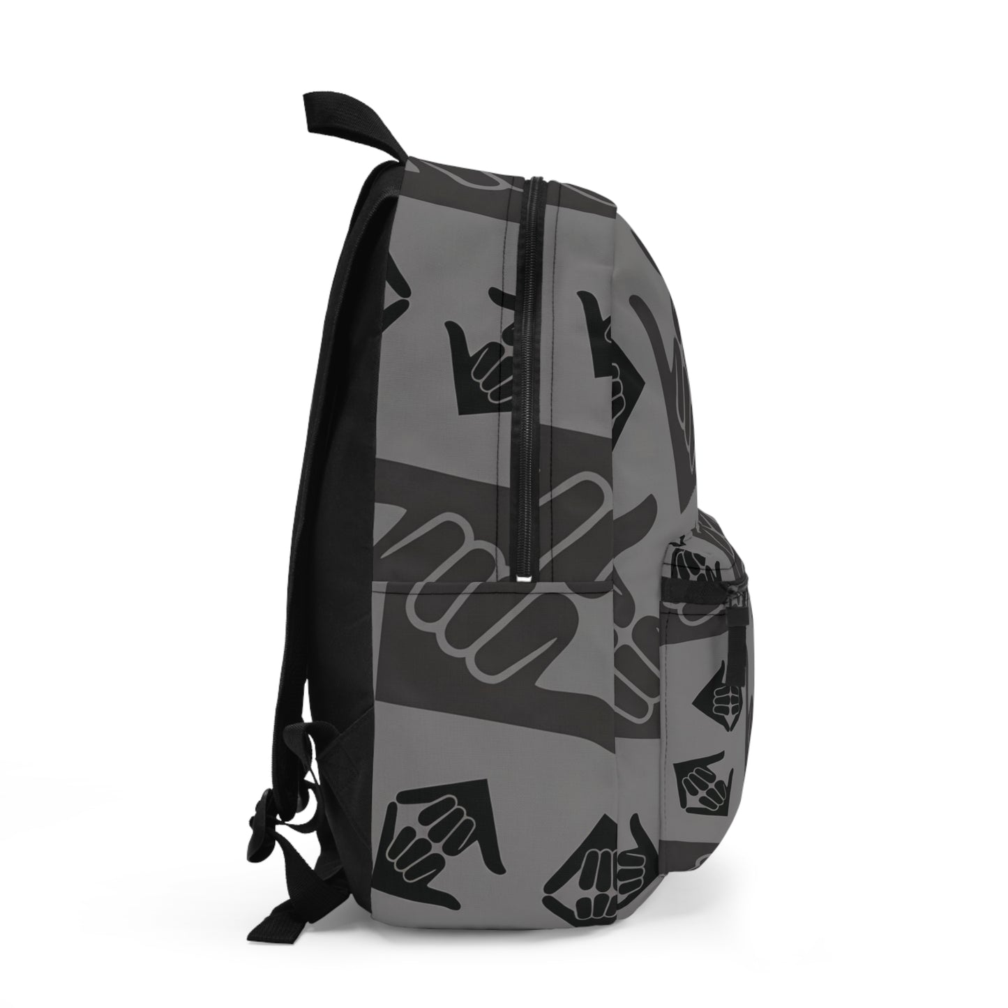 Aloha Shaka - Double Shaka Pattern Backpack — Grey Surf Hand Gesture Daypack