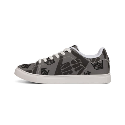 Aloha Shaka - Leather Low-Top Sneakers — Monochrome Thumbs-Up Pattern