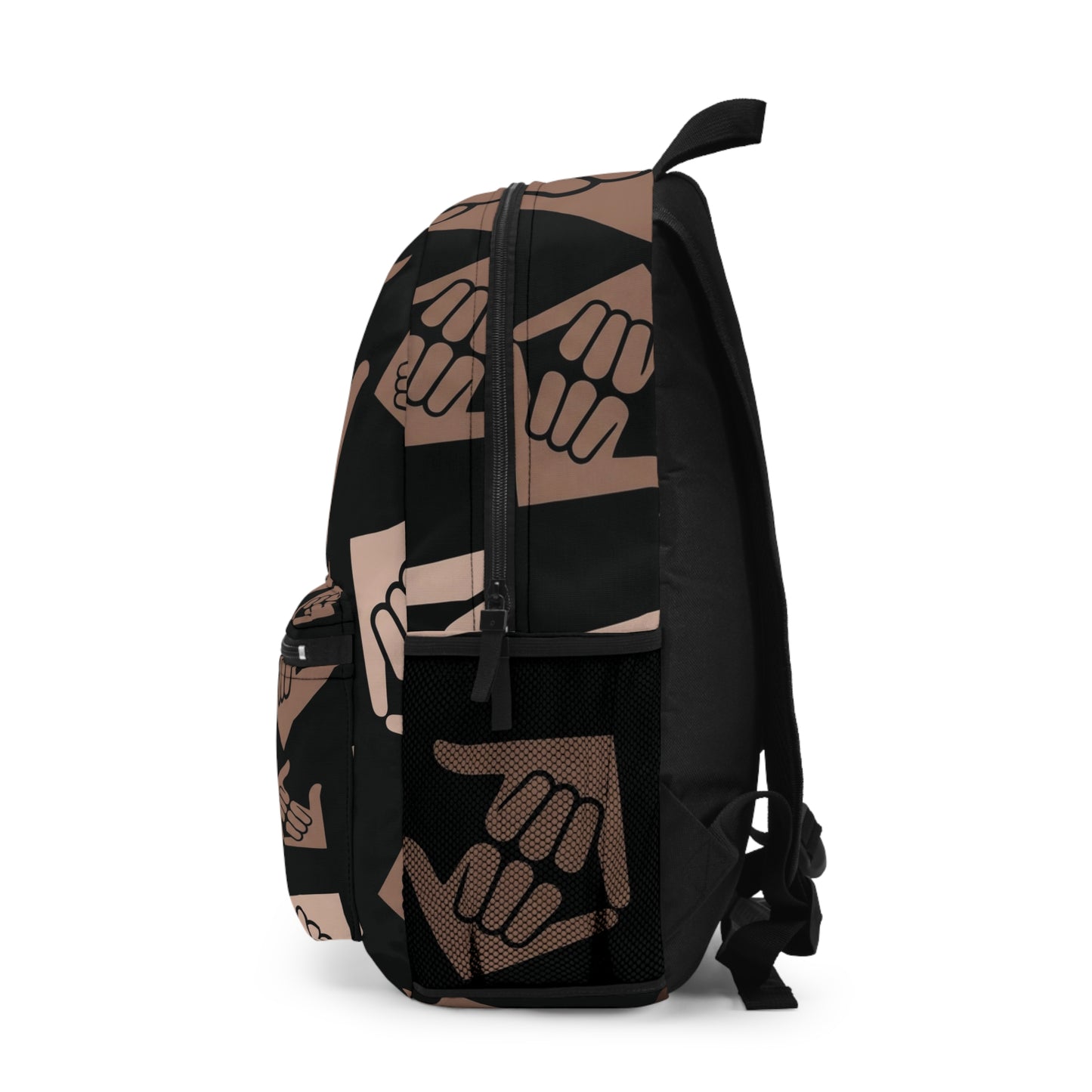 Aloha Shaka - Dobule Shaka Pattern Backpack — Neutral Hand Gesture Graphic School Bag