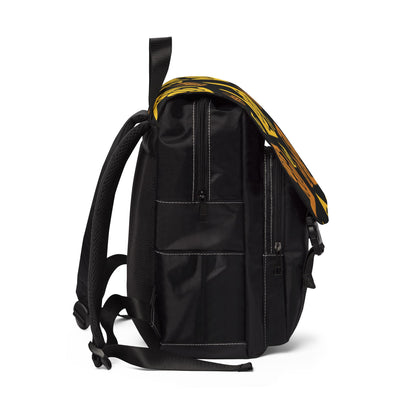 Aloha Shaka - Shaka Pattern Shoulder Backpack — Yellow & Orange Surf Vibe Travel Bag