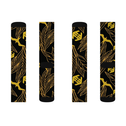 Iwa Canopy - Black & Gold Sublimation Crew Socks
