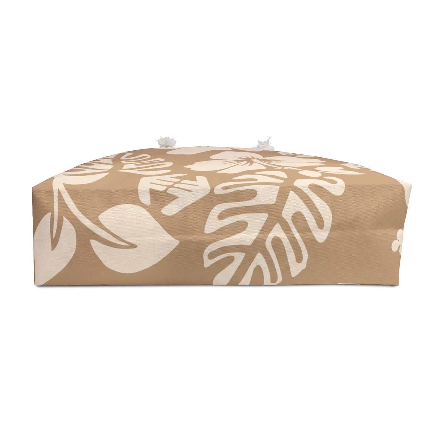 Tropical Hibiscus Weekender Bag - Beige Floral Travel Tote