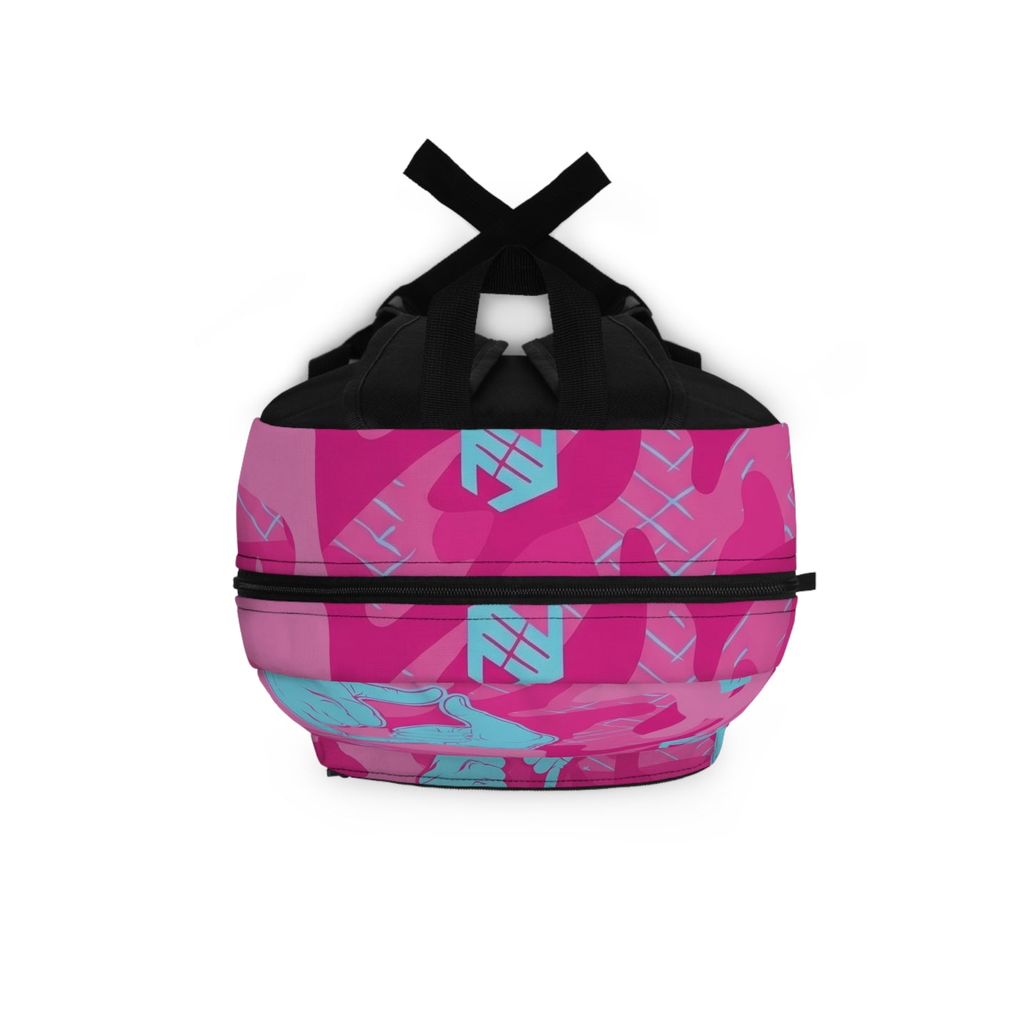 Double Shaka - Pink Aloha Hand Sign Backpack — Tropical Surf Palm Print School Bag