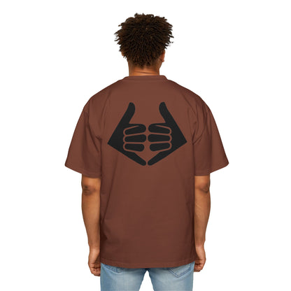 Lokal Vibes - Double Shaka Oversized Tee — Minimalist Black Hand Emblem Graphic T-Shirt