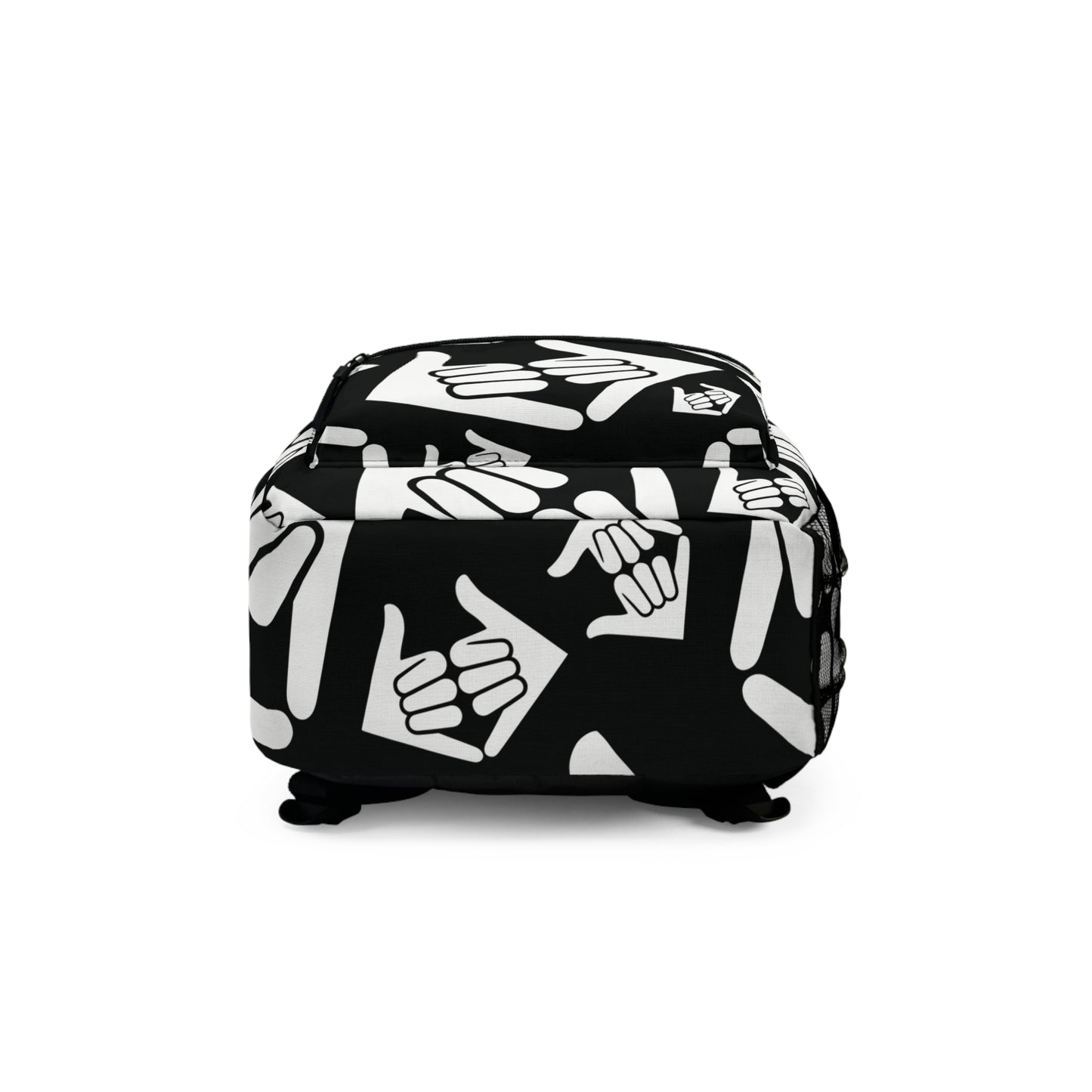 Aloha Shaka - Black & White Dobule Shaka Pattern Backpack