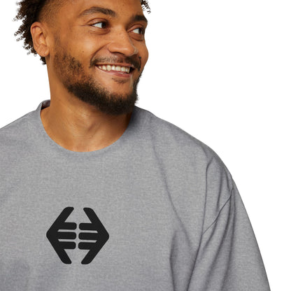 Lokal Vibes - Double Shaka Oversized Tee — Minimalist Black Hand Emblem Graphic T-Shirt