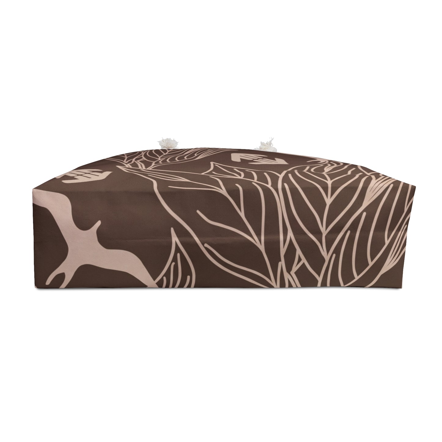 Iwa Canopy - Brown Botanical Weekender Bag — Floral Leaves & Bird Travel Tote