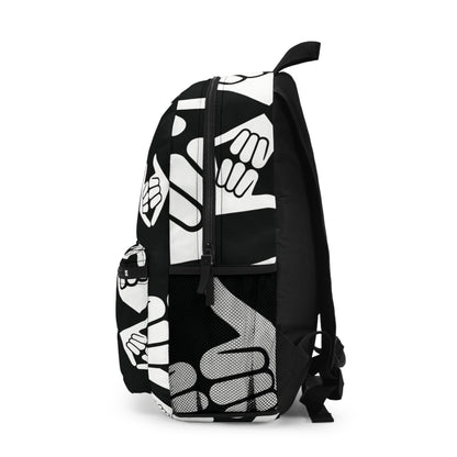 Aloha Shaka - Black & White Dobule Shaka Pattern Backpack
