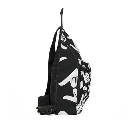Aloha Shaka - Sling Bag — Black & White Shaka Pattern Crossbody Pack