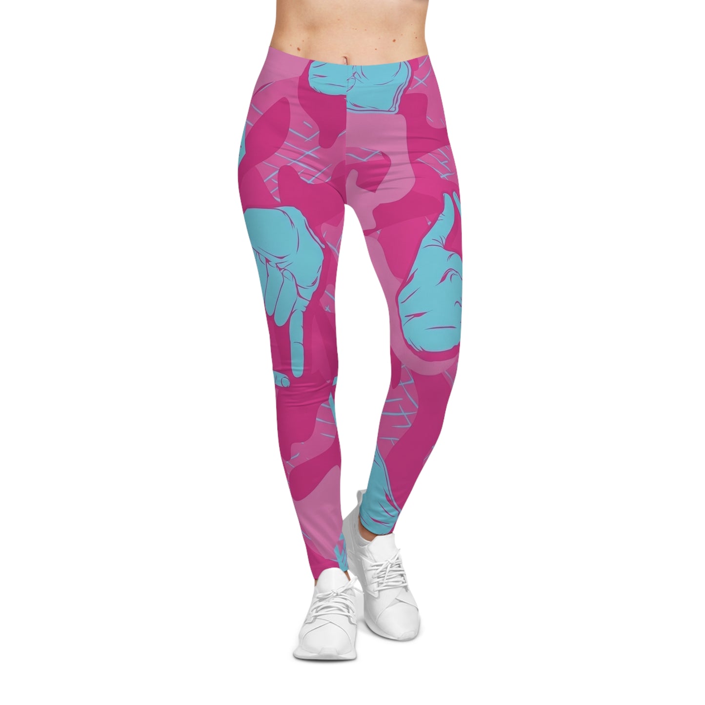Double Shaka Leggings - Bold All-Over Print Activewear