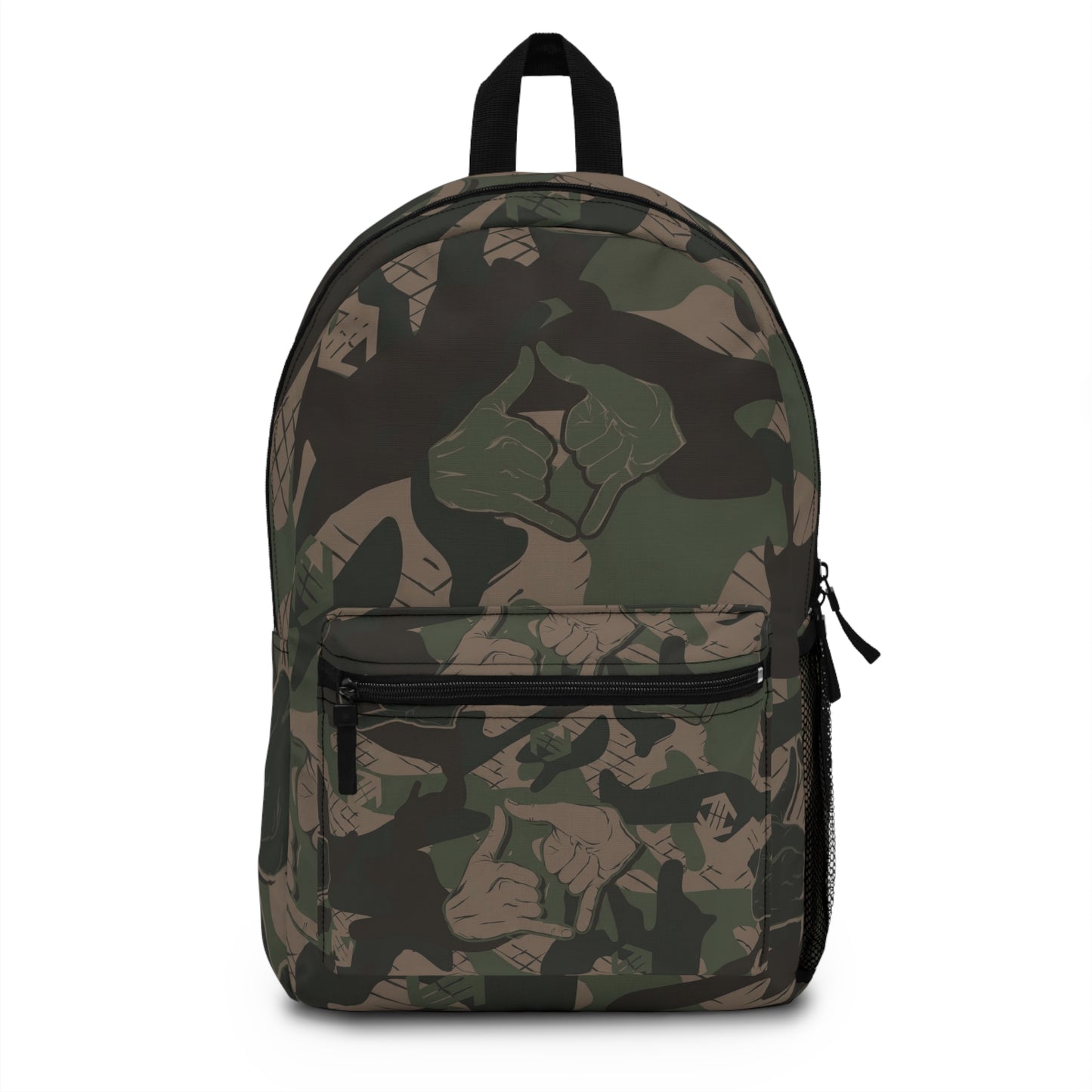 Double Shaka - Camo Leaf Backpack — Rugged Military Green Woodland Pattern School & Travel Bag