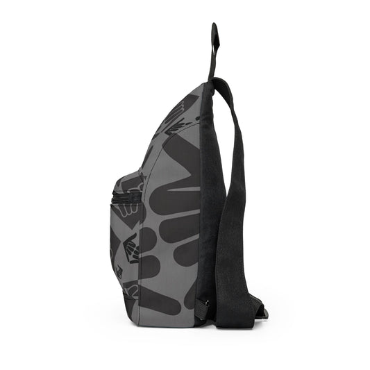 Aloha Shaka - Double Shaka Pattern Sling Bag - Gray Surf Hand Sign Crossbody Pack