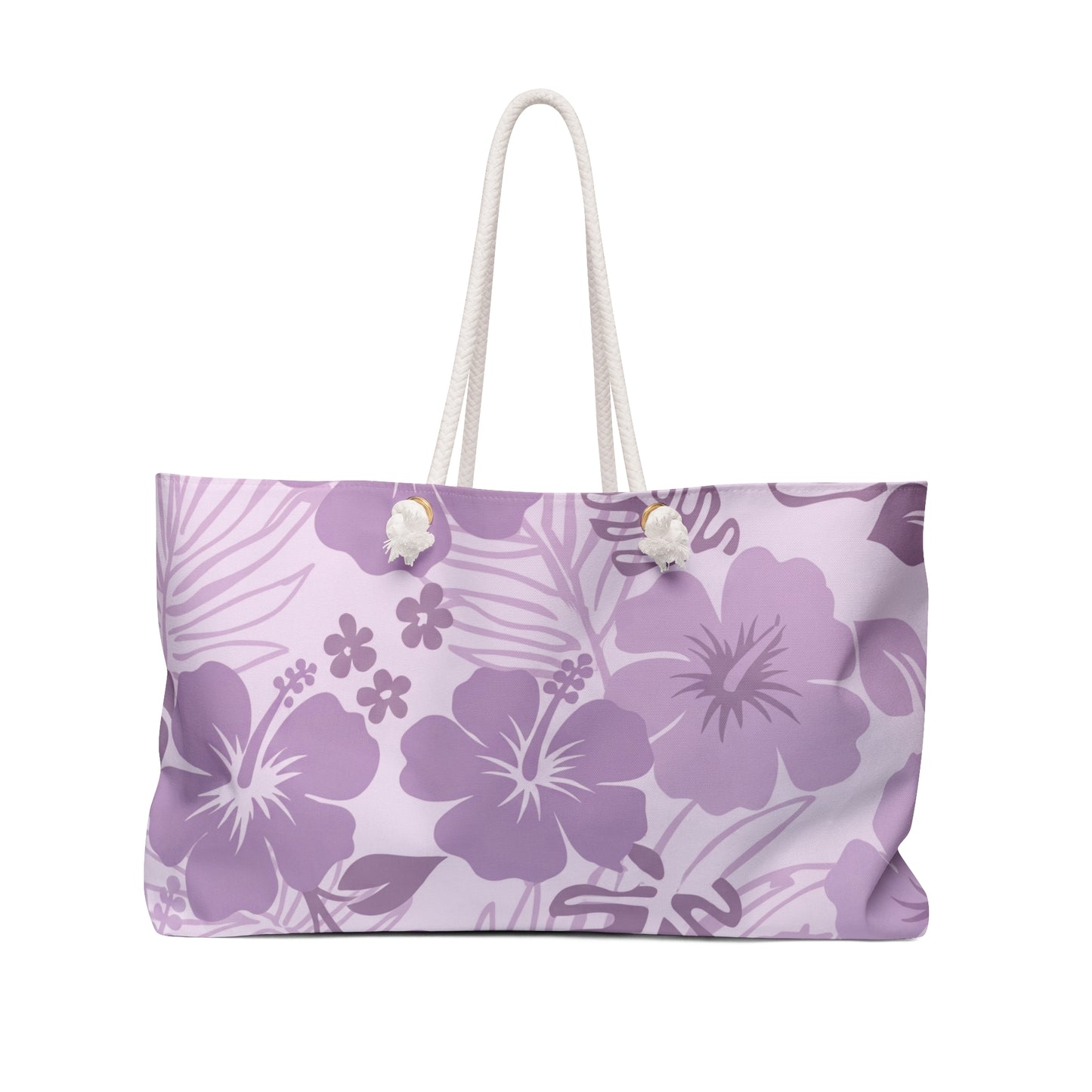Lavender Hibiscus Weekender Bag – Tropical Floral Travel Tote