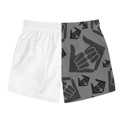 Aloha Shaka - Swim Trunks - Two-Tone Shaka Pattern Beach Shorts