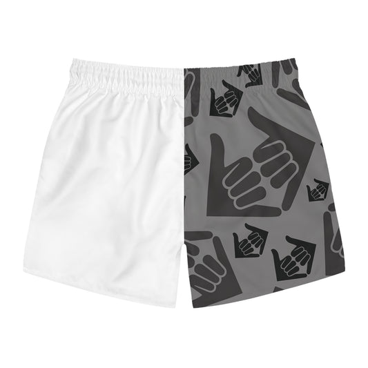 Aloha Shaka - Swim Trunks - Two-Tone Shaka Pattern Beach Shorts